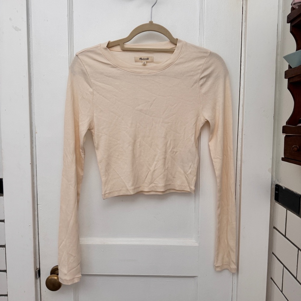 Madewell Cream Ling Sleeve Crop